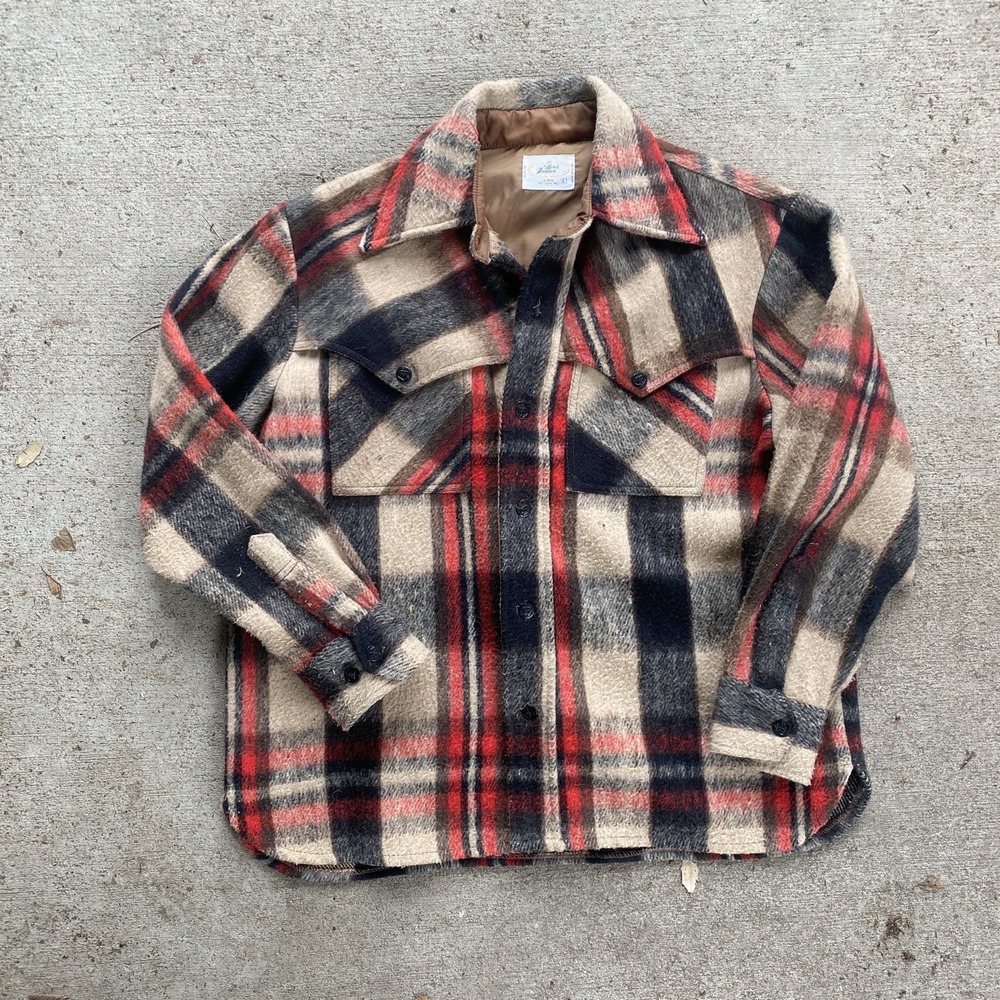 VTG Lord James CPO Large Shirt Jacket 70s 80s Mackinaw Cruiser Hunting Flannel